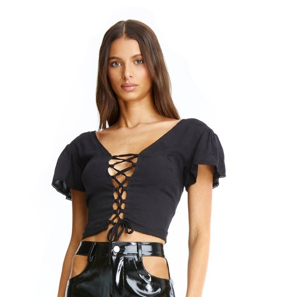 I.AM.GIA GWENYTH BARDOT TOP - BLACK SIZE X-SMALL (NEW WITH TAGS) A15